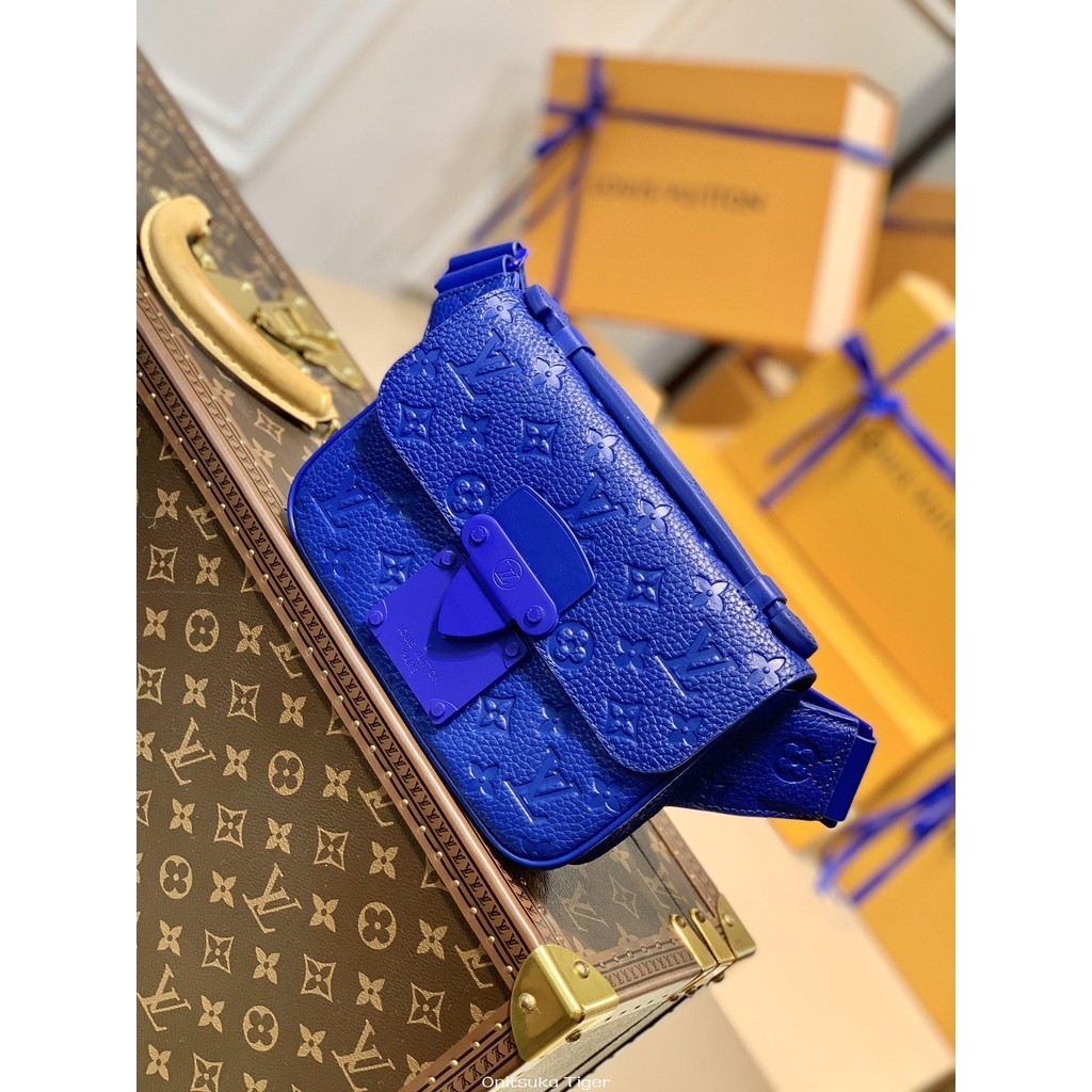 二手Louis Vuitton LV S Lock Sling Bag 藍色M58486單肩斜挎包