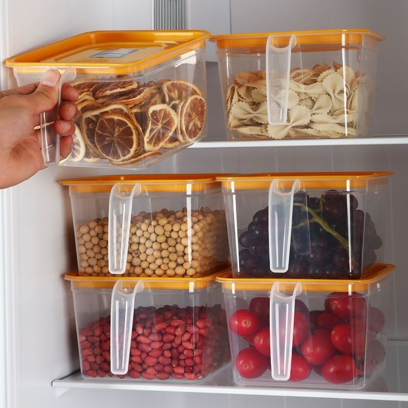 冰箱收納 帶手柄加厚塑料透明冰箱收納盒廚房水果蔬菜收納保鮮盒冷凍儲物盒 冰箱整理