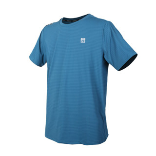 FIRESTAR 男彈性圓領短袖T恤(慢跑 路跑 涼感 運動 上衣「D2034-98」 墨藍銀