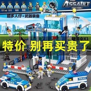 進口積木相容樂高lego相容樂高積木男孩子系列益智拼裝警察消防汽車小顆粒兒童特警玩具
