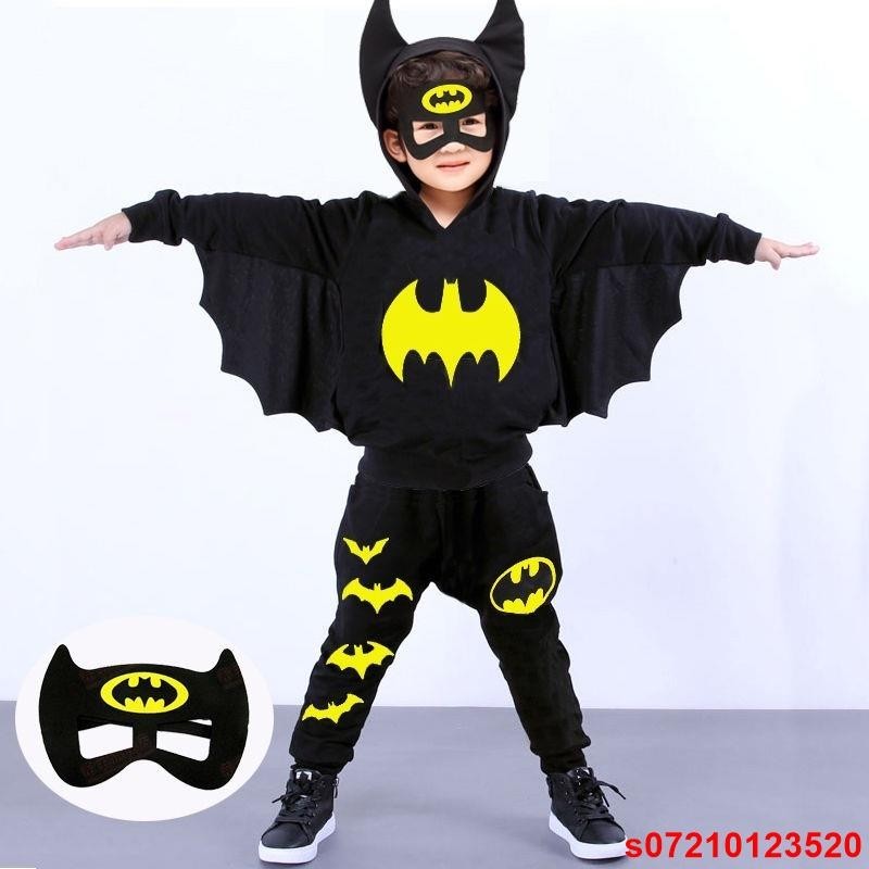 台灣熱賣萬聖節服飾兒童 帥氣蝙蝠俠童裝 蝙蝠俠衣服 萬聖節服裝 男童套裝 男童短袖 夏季童裝