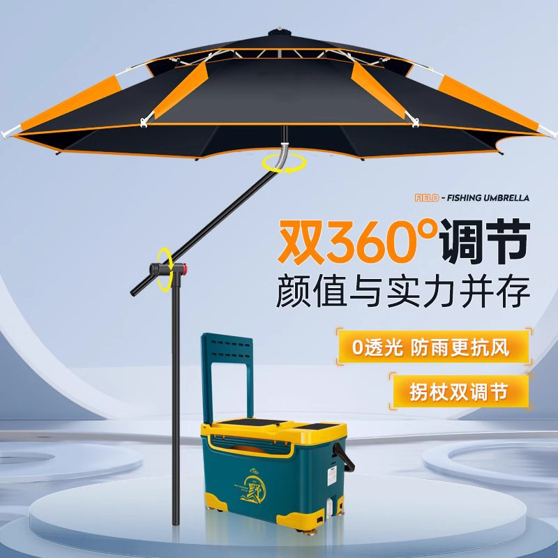 釣魚傘萬嚮大釣傘 2024新款防暴雨傘 釣魚拐杖傘戶外手杖遮陽傘
