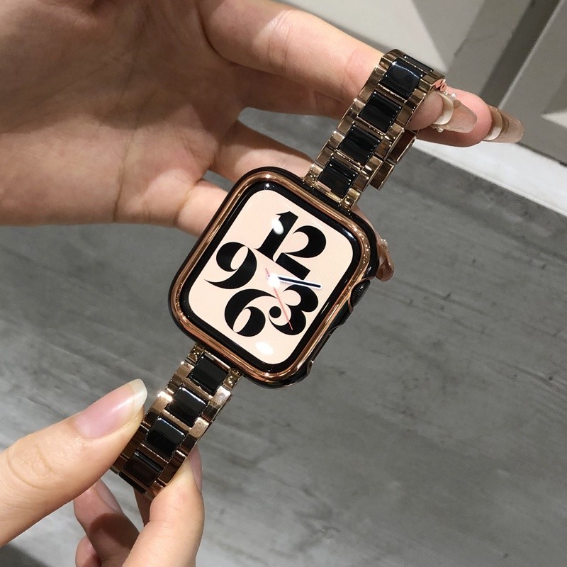 新款 Apple Watch 陶瓷錶帶 金屬錶帶 女士錶帶 IWatch8 S9 6 SE 40 41mm 45mm