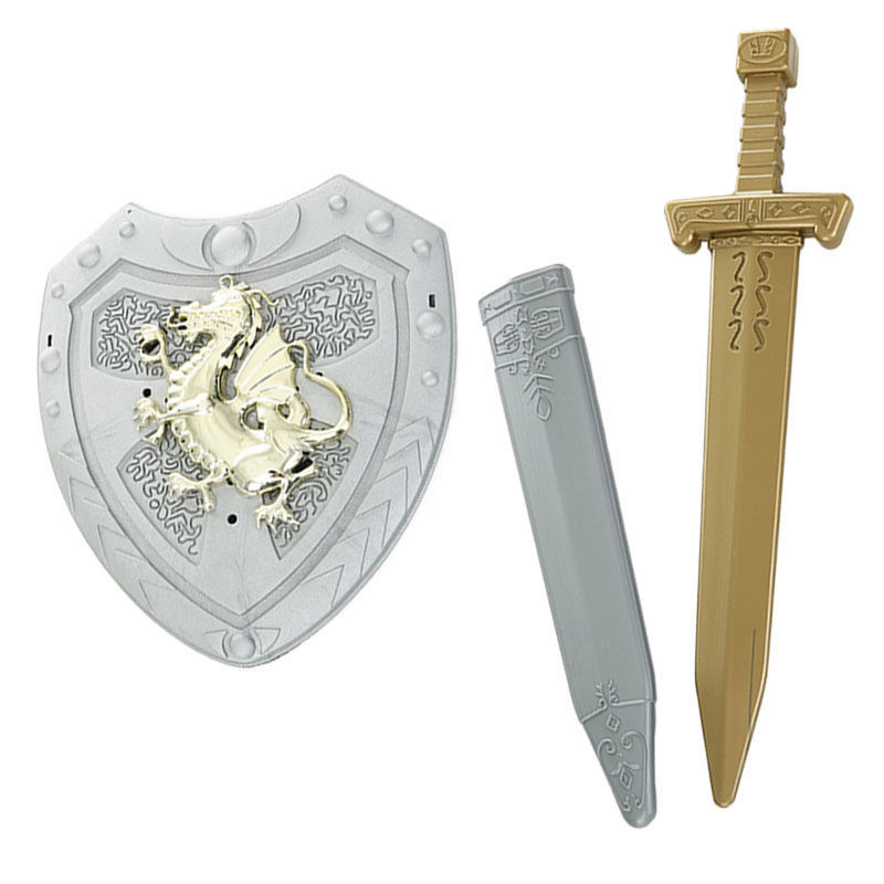 塑料刀劍 玩具 cosplay六一節兒童仿真國王王子佩劍戰士武器羅馬勇士劍盾牌道具