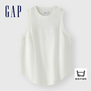 Gap 女裝 Logo羅紋圓領背心-白色(465976)