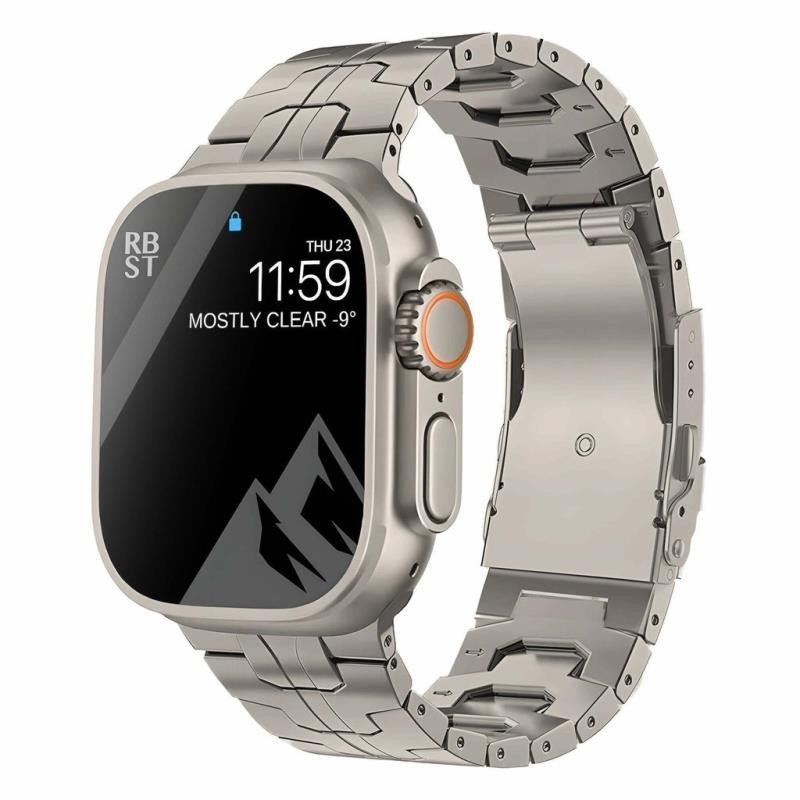 【台灣出貨】適用蘋果apple watch 8 ultra鈦金屬錶帶鋼鐵俠金屬智能手錶錶帶 替換腕帶