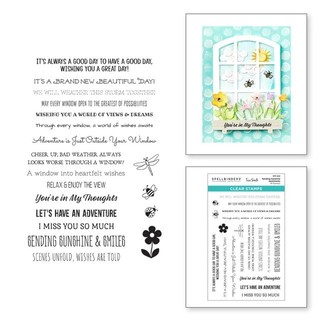 Spellbinders 陽光祝福英文字句水晶印章 Sending Sunshine Sentiments