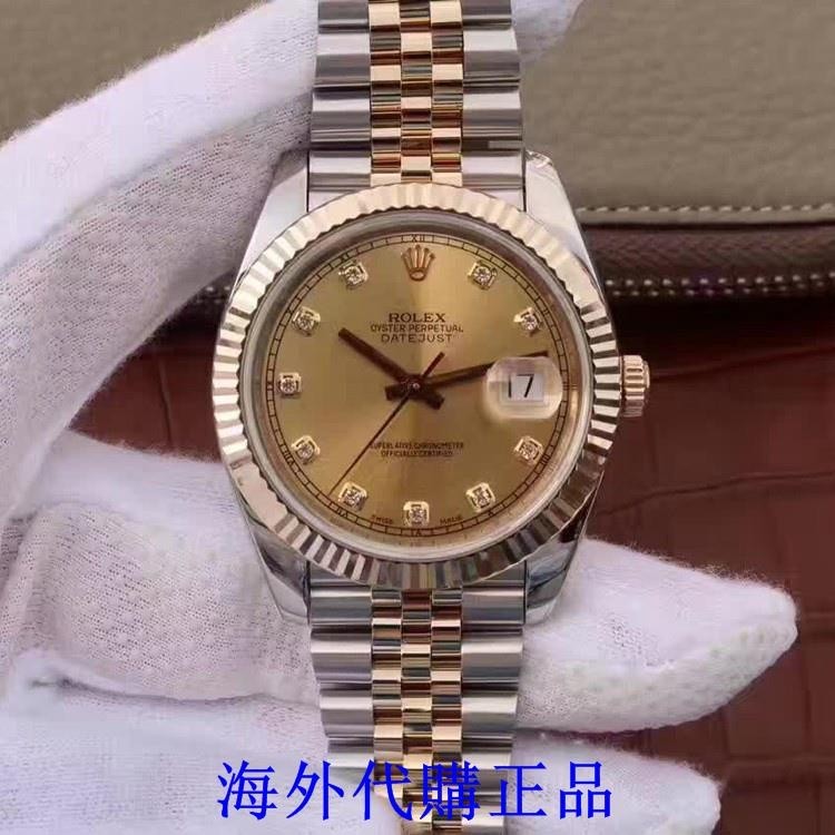 Rolex勞力士潛航者男士腕錶 潮流時尚防水日曆機械手錶 男116233G 瑞士機芯 金色錶鏈