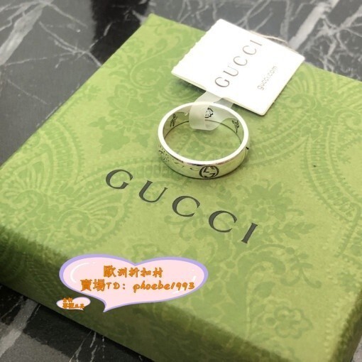 二手折扣 GUCCI 古馳 Blind For Love 純銀 戒指 情侶對戒 情人節 455247