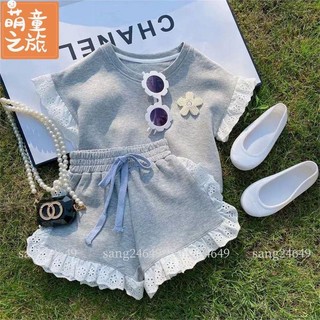 女童韓版ins夏裝短袖短褲套裝T恤衣服寶寶洋氣運動服中小童兩件套 MT