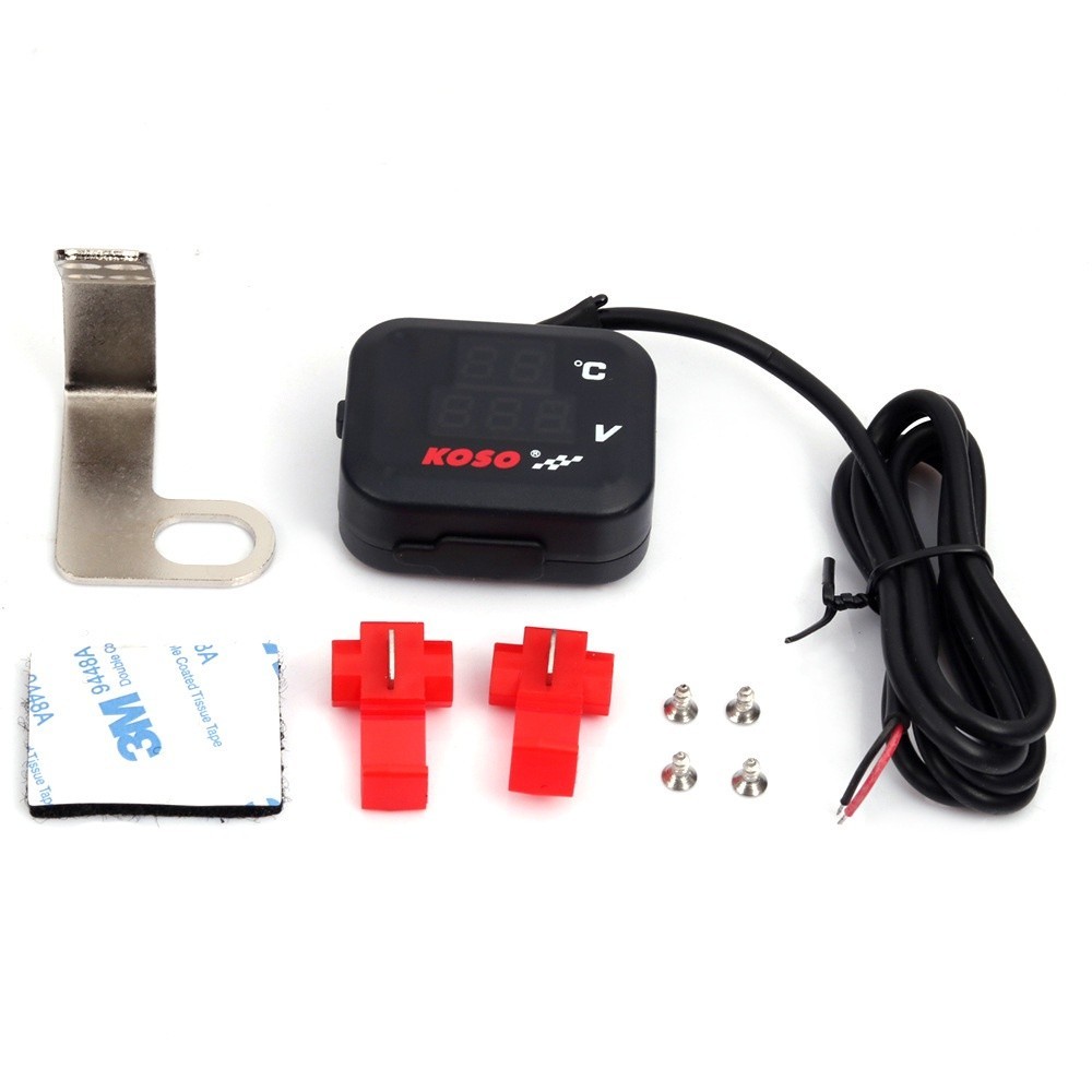 免運 儀表 多功能KOSO溫度表電壓表USB充電三合一防水錶 機車通用改裝 配件