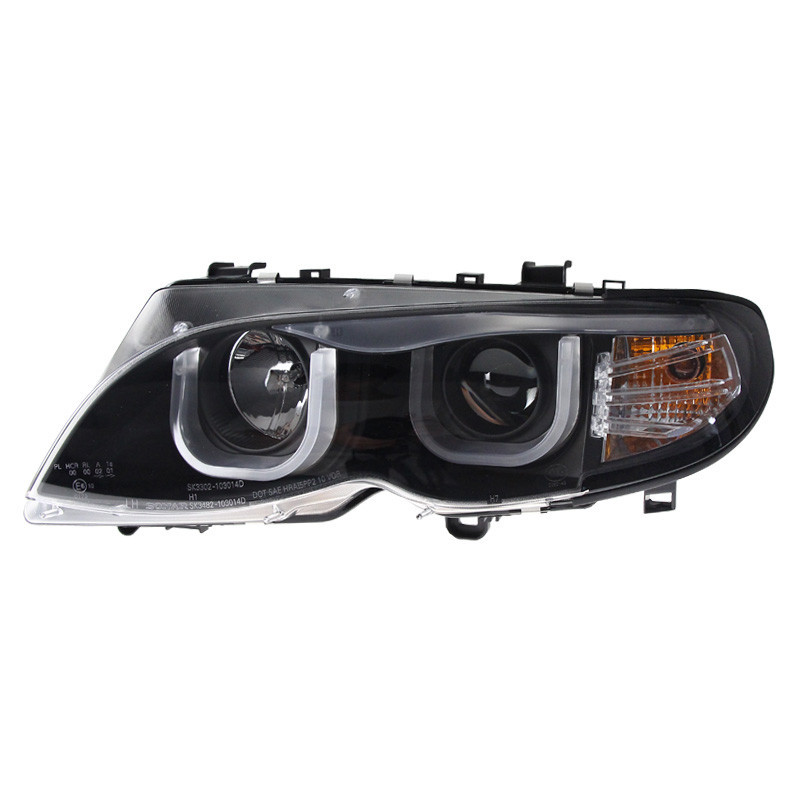 適用于01-04款BMW 三系E46大燈總成改裝LED日行燈雙光透鏡氙氣燈