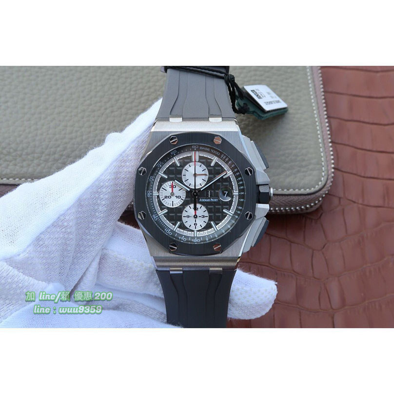 愛彼 AP 26400 皇家橡樹離岸系列 三眼計時錶 熊貓 全自動機械機芯 男士腕錶 機械錶