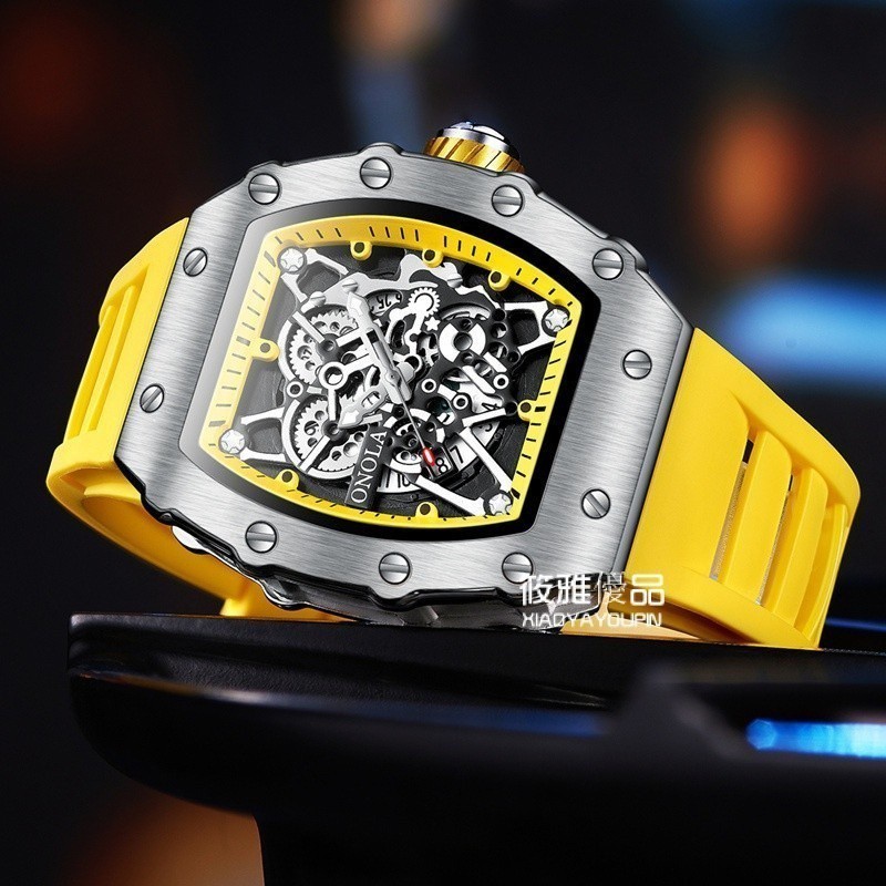 新款奧駱納/ONOLA男錶  直播爆款時尚防水石英  男士手錶  硅膠帶