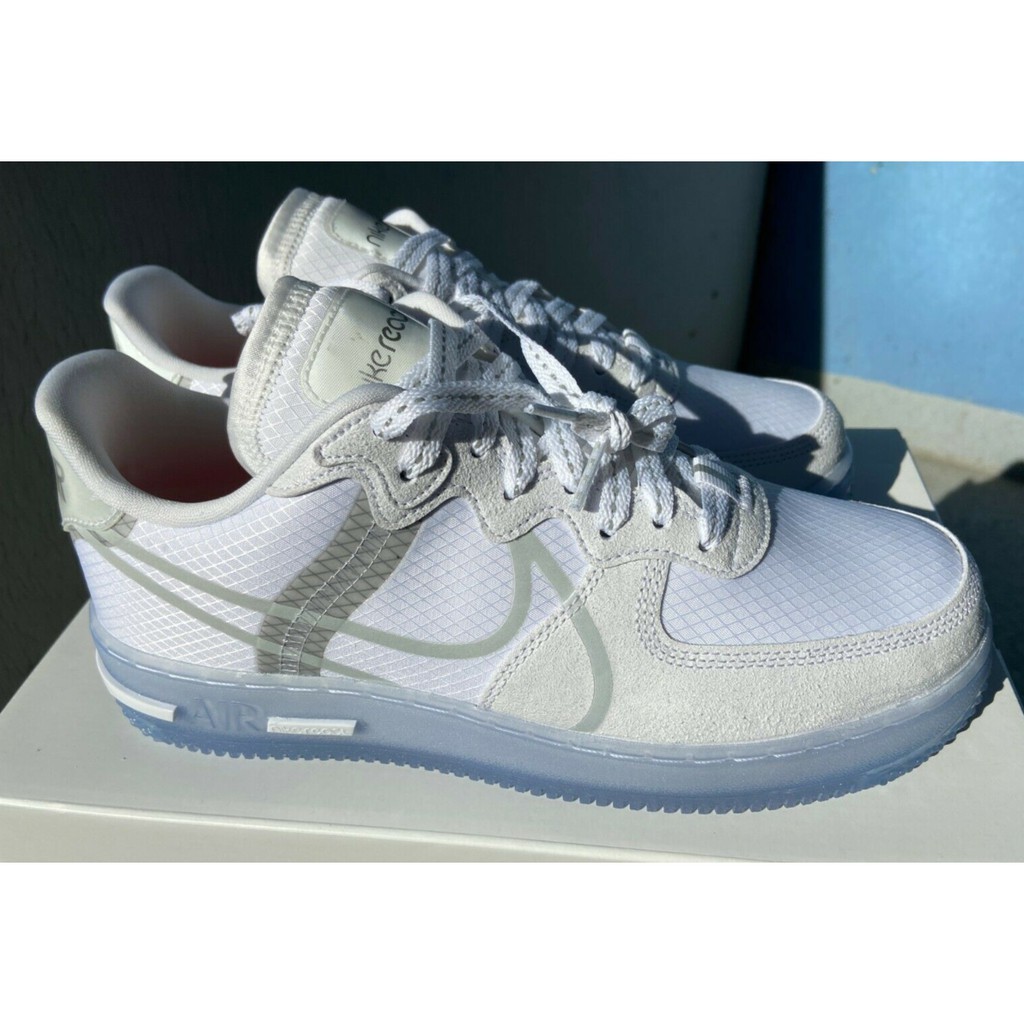 正品 Nike Air Force 1 React D/MS/X 冰藍 骨白透明反光 CQ8879/CD4366-100