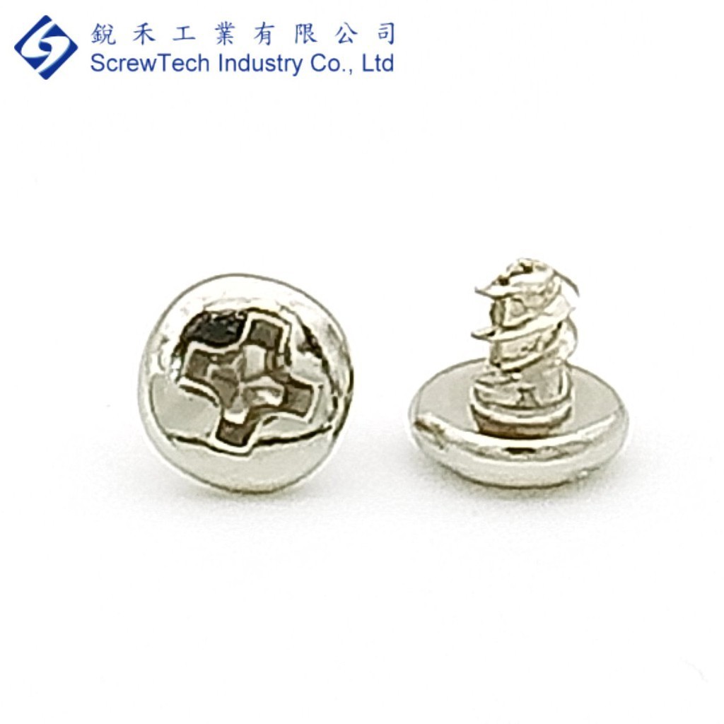 【銳禾】工廠直營 M3x4 鍍鎳  三角雙牙鐵板牙 大圓頭 十字槽 特殊螺絲 BATH0300401A