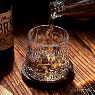【限時特惠+免運】威士忌酒杯高階水晶玻璃杯傢用不倒翁旋轉陀螺喝酒杯洋酒杯高階感 XOQM