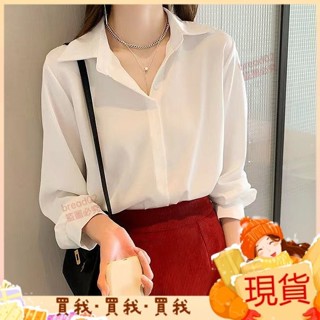 2024新款💝秋裝新款白襯衫女長袖職業裝韓版修身休閒百搭大碼工裝襯衣ol上衣 IQ0C