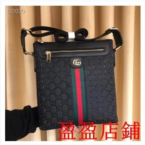 嘉盈二手/岢*/熱賣款 古馳GUCCI 古奇男包 時尚斜挎包 單肩包 側背包 男士公文包 商務男單肩斜挎包