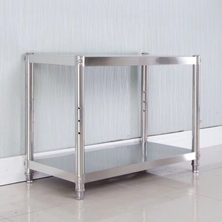精品*熱賣不銹鋼廚房置物架落地二層雙層收納架微波爐烤箱架臺面架子儲物架