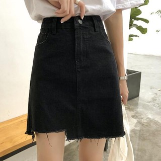 SY牛仔半身裙子女夏季新款ins超火黑色牛仔半身裙女牛仔短裙高腰A字裙包臀裙潮流短裙