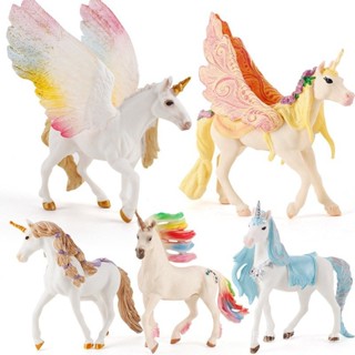 ✨甄選新品✨兒童益智神話神獸玩具大號獨角獸彩虹馬模型飛馬精靈羊擺件h6🎇x6