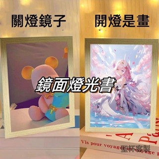 聖杯客製 鏡面燈光書 客製化鏡子燈光畫 客製燈光書 一件起訂 化妝鏡 LED燈光書 照片鏡子 燈光書 發光鏡 情侶客製禮