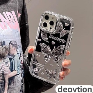 高階感水晶蝴蝶鏡面手機殼 適用蘋果iPhone 15 14 13 12 11 pro max plus 閨蜜ins保護殼