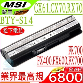 MSI BTY-S14 電池 (6芯最高規) 微星 BTY-S15 GP70 E2MS110K2002 CR650