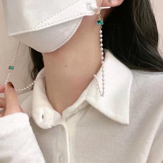 眼鏡掛繩 眼鏡掛鍊 眼鏡掛鏈 防丟 裝飾 歐美日韓INS風珍珠銅鏈玻璃鑽防丟口罩鏈藍牙耳配飾時尚眼鏡鏈