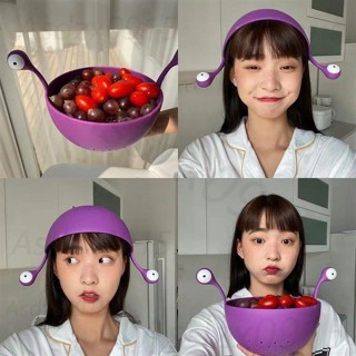 【居家好物】韓國ins創意搞怪趣味小怪獸瀝水籃可愛卡通塑膠可過濾水果神器