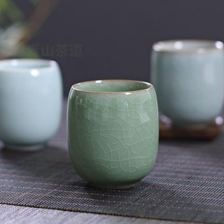 熱銷 龍泉青瓷六色杯 陶瓷茶杯 主人杯 迎客單杯 功夫茶具 家用 喝水杯 泡茶杯 開片青瓷 單杯 品茗杯