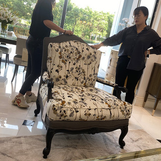 地中海風/含運/美尅art美家美式復古田園地中海可拆洗休閑沙發椅老虎椅單人沙發
