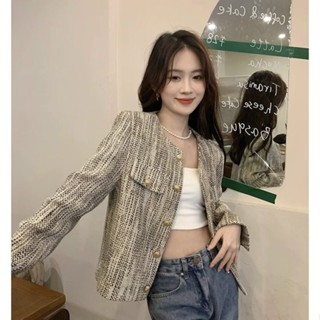 [Jaylee]小香風短款長袖外套女 春秋新款高階設計感洋氣ins開衫外套 長袖上衣 女生外套 夾剋外套女