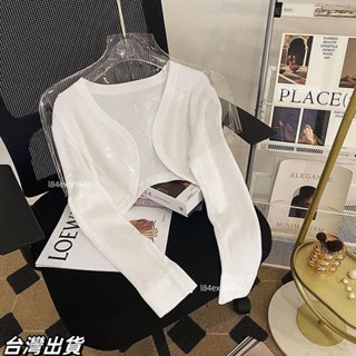 毛毛家✨【特大尺碼M-5XL 30-80kg】設計感小眾小外套女夏季防曬無袖短版早春披肩針織罩衫薄款外搭上衣