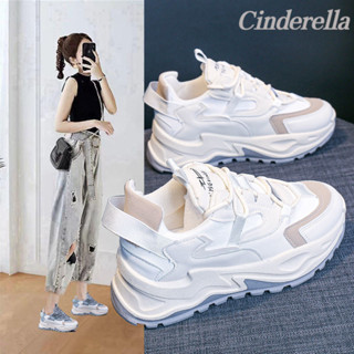 Cinderella 老爹鞋女網麵透氣女鞋百搭休閒爆款小白運動 女鞋 百搭不纍腳 運動鞋 增高鞋 休閒鞋 厚底鞋
