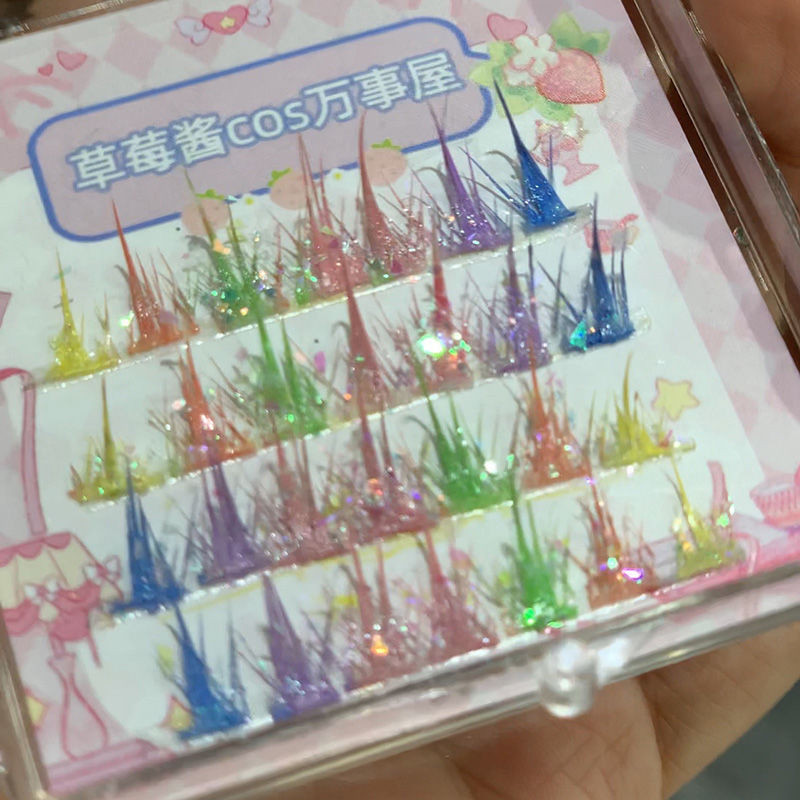 ⭐舞台演出假睫毛⭐彩色假睫毛睫毛夢幻漫畫芭比y2k千禧辣妹仙子眼睫毛分段寶石之國 安妮