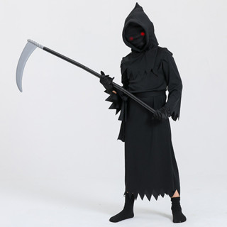 【免運】新款兒童萬聖節cos服 死神服裝 cosplay 發光眼鏡 衣服舞臺錶演服 角色扮演 萬聖節cos服