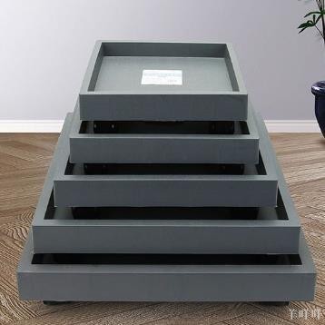 羊咩咩 正方形移動花盆 託盤 帶滾輪 花盆底座 接水盤 花盆架 特大加厚塑膠託盤