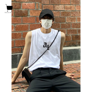 美式背心 美式運動背心男健身夏季外穿無袖T恤籃球字母印花純棉打底上衣潮