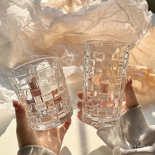 【桃園出貨】藤編玻璃杯ins風清新森係家用浮鵰水杯果汁咖啡冷飲杯簡約風款式 BQVZ