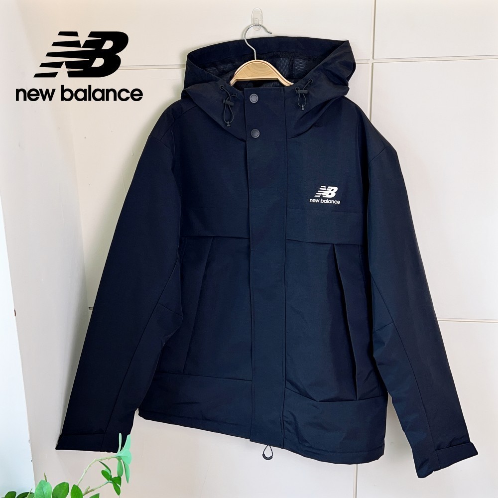 【New Balance】 NB SDS刷毛保暖連帽外套_男性_黑色_AMJ33375BK