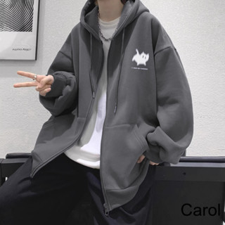 Carol✨衛衣男女 拉鏈開衫 小貓印花 春秋冬 美式 潮牌 oversize 加厚/薄款外套