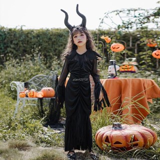 【臺灣出貨】萬聖節 COS服 萬聖節兒童服裝小惡魔cosplay服邪惡吸血鬼魔女巫學校演出表演服
