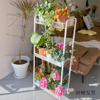 【免運】【附贈發票】陽臺花架家用落地多肉置物架可移動小推車室內戶外多層鐵藝花盆架