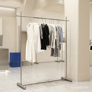 【促銷清倉】服裝店展示架不銹鋼服裝架落地式掛衣架女裝店貨架中島陳列架批髮