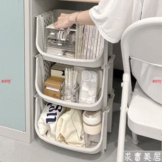 收納架零食架子可移動宿舍神器桌下收納筐臥室推車落地收納置物架sn001