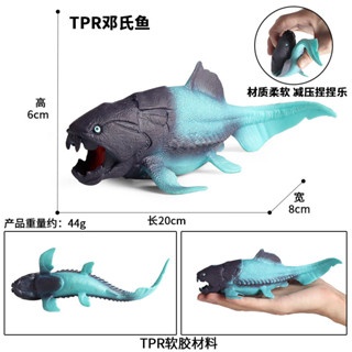🥂模擬動物🥂兒童認知模擬海洋動物模型靜態遠古史前鄧氏魚捏捏樂減壓髮洩玩具