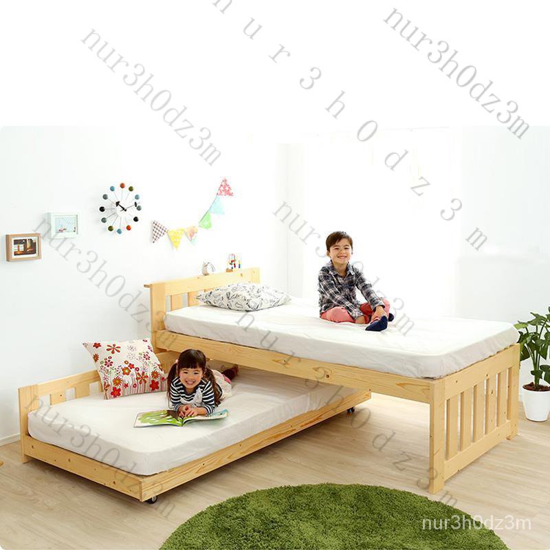 【免運含稅】實木單人床1.2上下鋪1.5高低床子母床可拆分拖床雙層床折疊床定做 JMKW