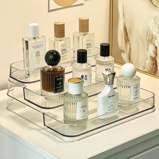 澤子小鋪香水收納架展示柜ins風高級亞克力化妝盒透明高檔桌面置物架三層